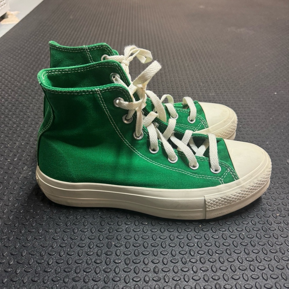 Green High-Top Kids Sneakers